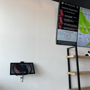 You can order on a kiosk or review the menu to order with the cashier