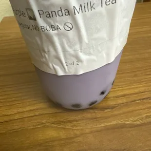 Taro milk tea with boba even though i asked for none :)