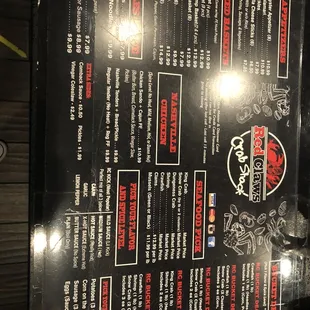 the menu