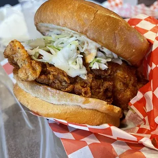 Chicken Sando and Cajun French Fries