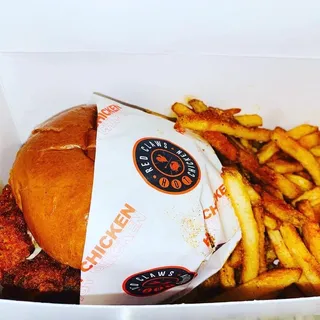 Chicken Sando and Cajun French Fries