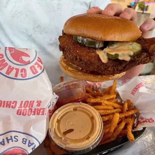 Nashville hot chicken sandwich.