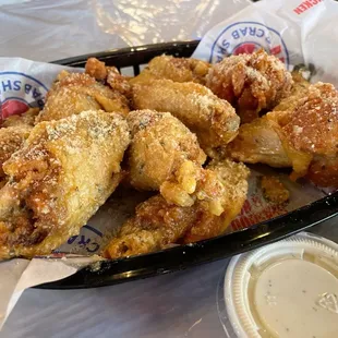 Garlic parmesan wings.