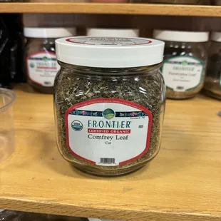a jar of dried herbs