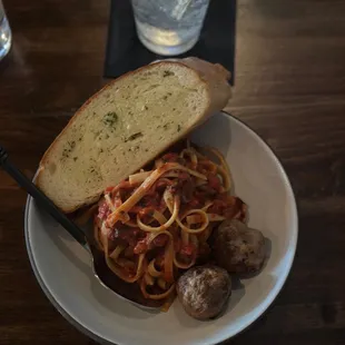 Spaghetti and meatballs