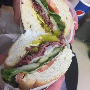 Awesome pastrami sandwich