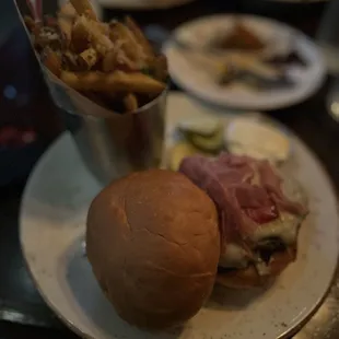 Truffle-Parmesan Fries &amp; Barcelona burger