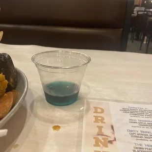 "dirty bong water shooter" which was not really a shooter. this level of liquid is sad LOL idk who thought this was a shooter :/