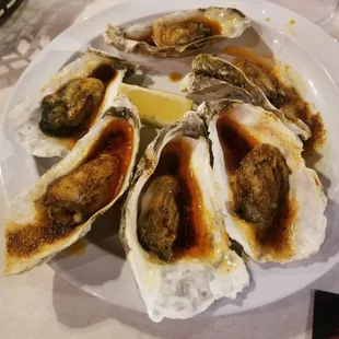 Grilled oysters@ Red Crab!