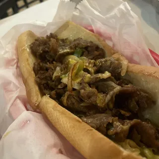 Cheese Steak and 5 Pieces Wings with French Fries