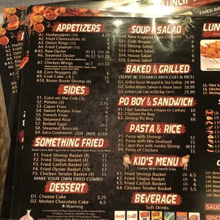 menu