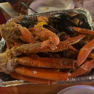 Mom can't handle spicy, she had her own family special just garlic &amp; butter our 3rdtray. So much left overs for the next day.