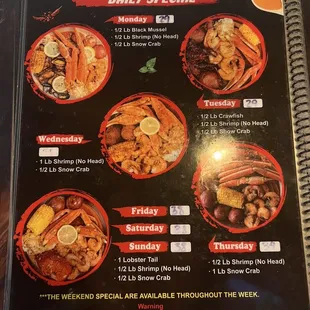 the menu