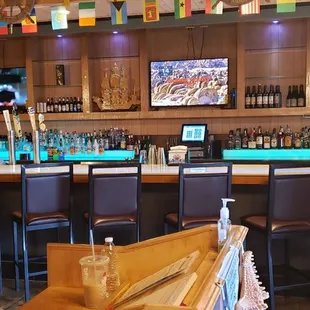 bar,  to the right upon entry