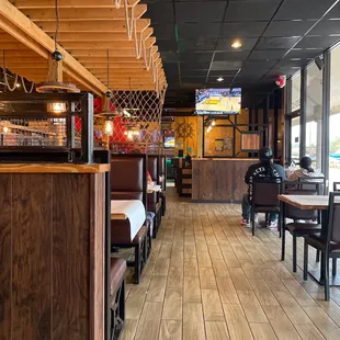 the inside of a restaurant