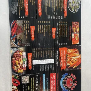Back of menu