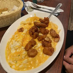 Mac n cheese with bbq chicken