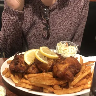 Fish looked good but was not cooked through.