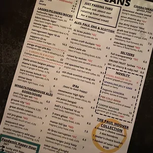 menu