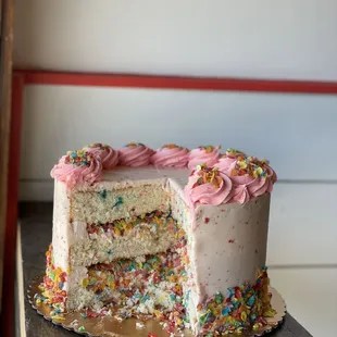 Fruity pebbles Cake Slice