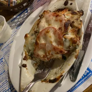 Veggie lasagna after a few bites