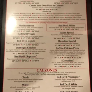 menu