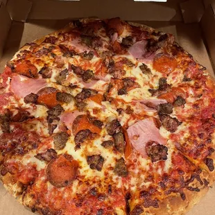 Meat lovers pizza