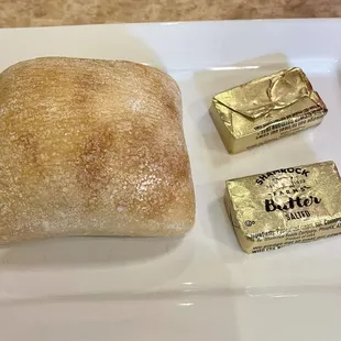 Yummy complimentary bread and butter, hot from the oven.