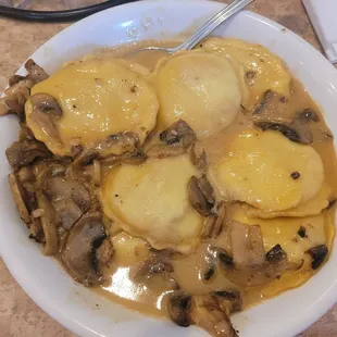 Portobello mushroom ravioli