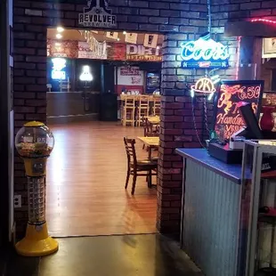 the entrance to the restaurant