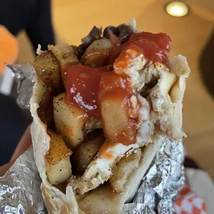 Veggie breakfast burrito