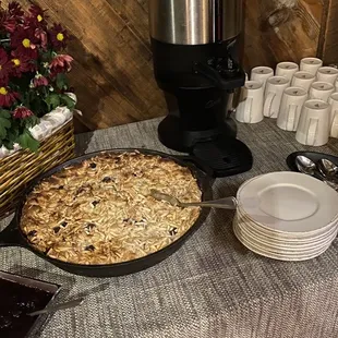 Bread pudding and coffee