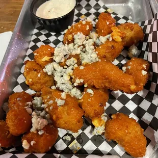 Buffalo fried cheese curds.