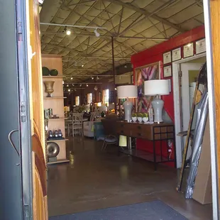 Walking through the entrance.