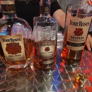 four bottles of four roses bourbon