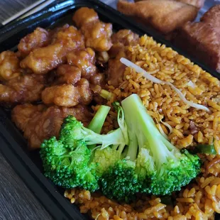 Orange chicken combo.