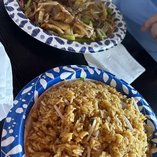 57. Pork Chow Mein with 55. Fried Rice