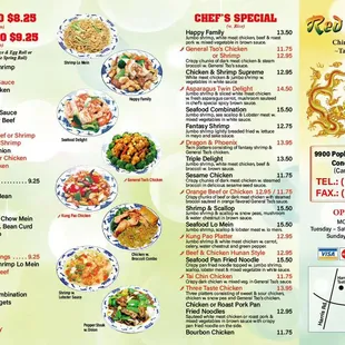 the menu for a chinese restaurant