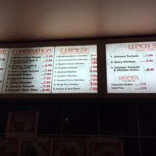 menus and prices