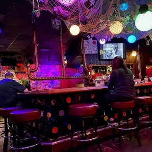 Bar area between stage and booths