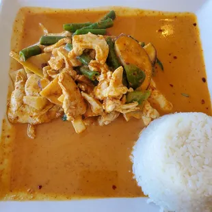 Lunch portion of red curry
