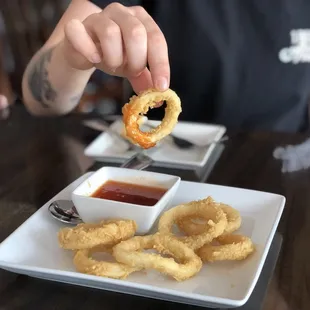 Fried calamari appetizer