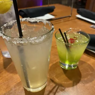 a margarita and a lemonade