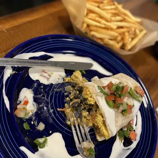 Breakfast Burrito with tofu and black beans