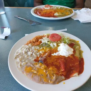 tri-color enchiladas