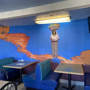 This photo is the beautiful mural of the inside of the restaurant.