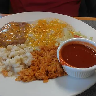 Chicken enchilada plate