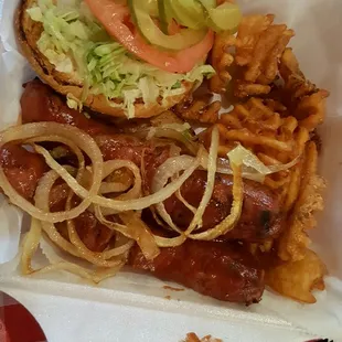 Alligator sausage (w/ pork)... $10 delicious!!