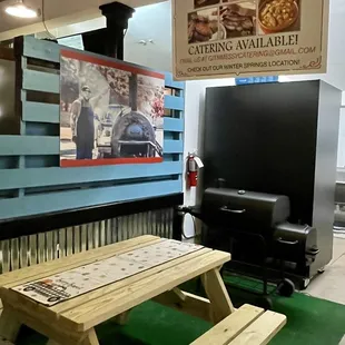 Lovely bench featuring a pic of Pitmaster Cobb (R.I.P.).