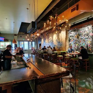 Side view of bar